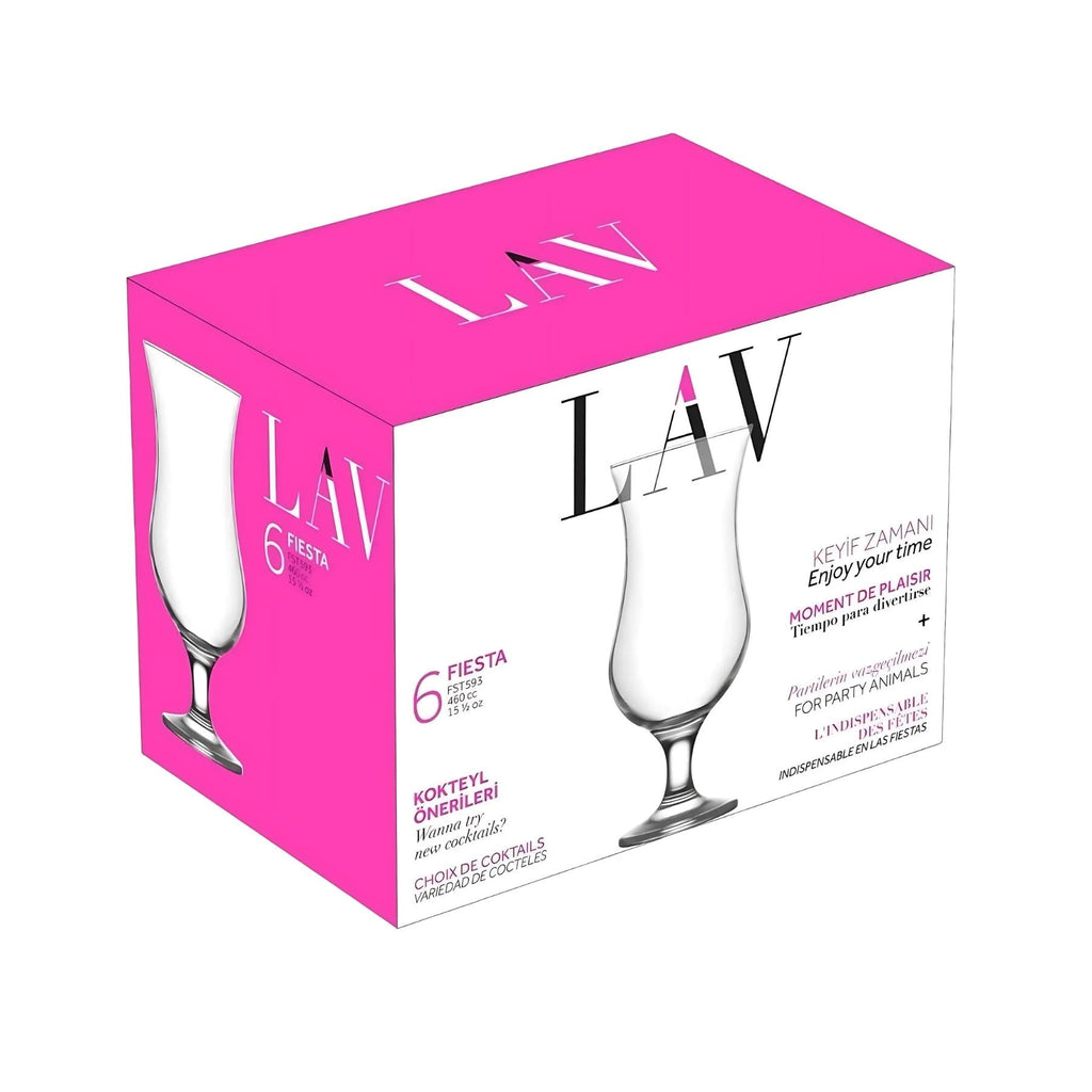 Hurricane Cocktail Glasses 15.5 oz - LAV FIESTA - Set of 6