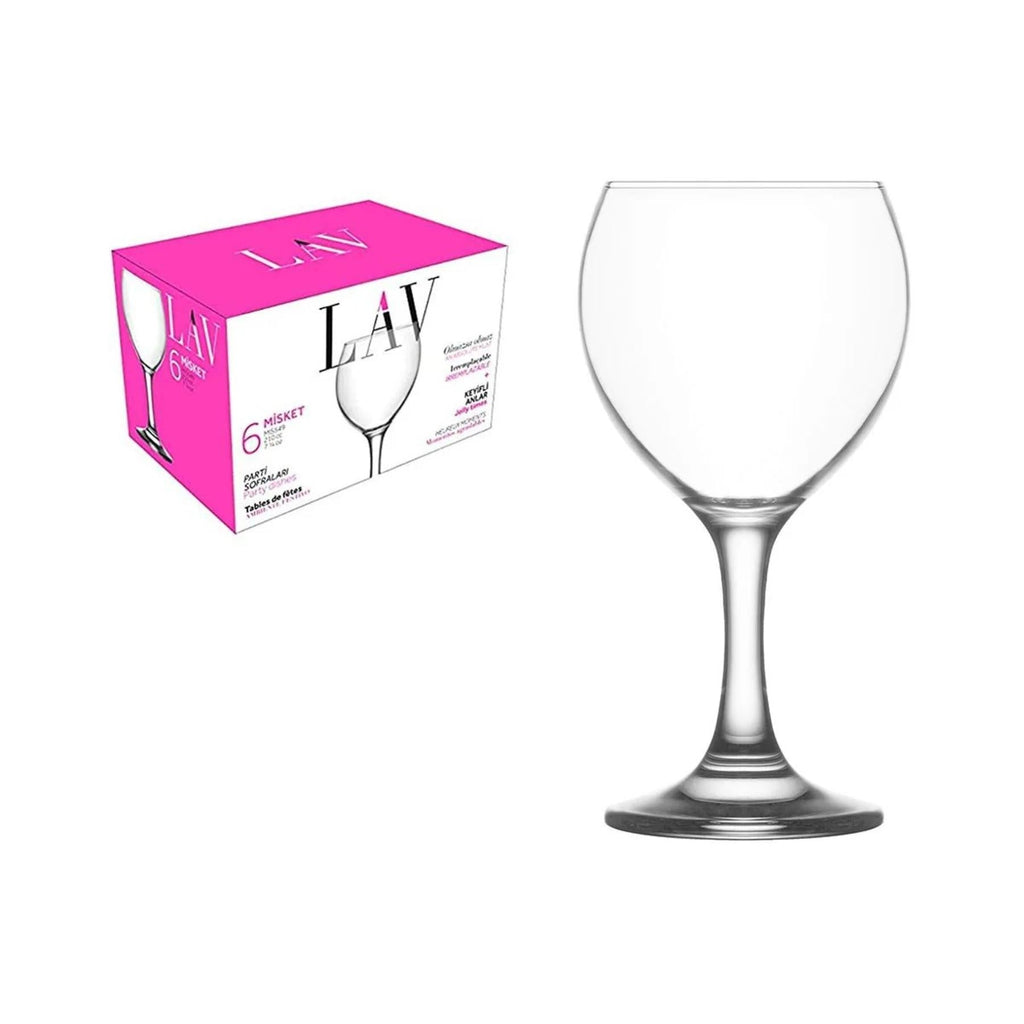 Wine Glasses 7.25 Oz - LAV MISKET - Set of 6
