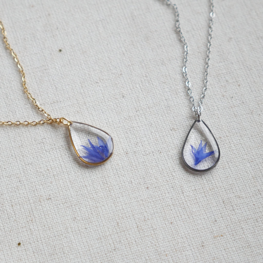 Collier Blu - goutte (moyen)