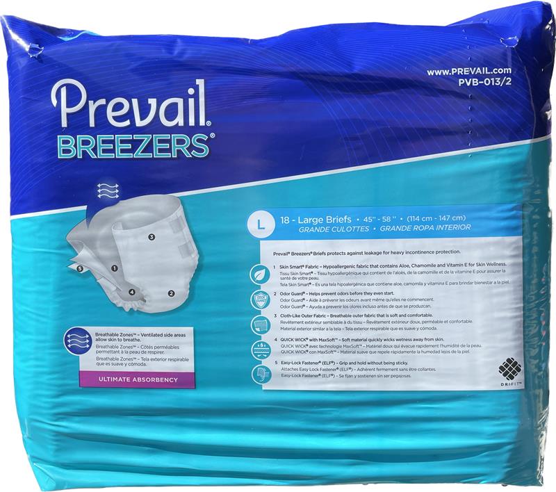 Prevail Breezers Ultimate Absorbency Large, 18 count Adult diapers