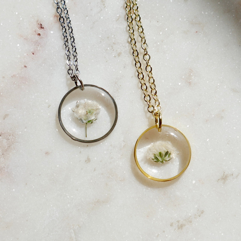 Collier Gigi - Gypsophile blanc - rond