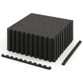 0.79 inch Thick Rubber Top Exercise Mat 48 Sq Ft with Boarders