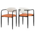 Modern Dining Chairs Set of 2 with Padded Seat and Curved Back