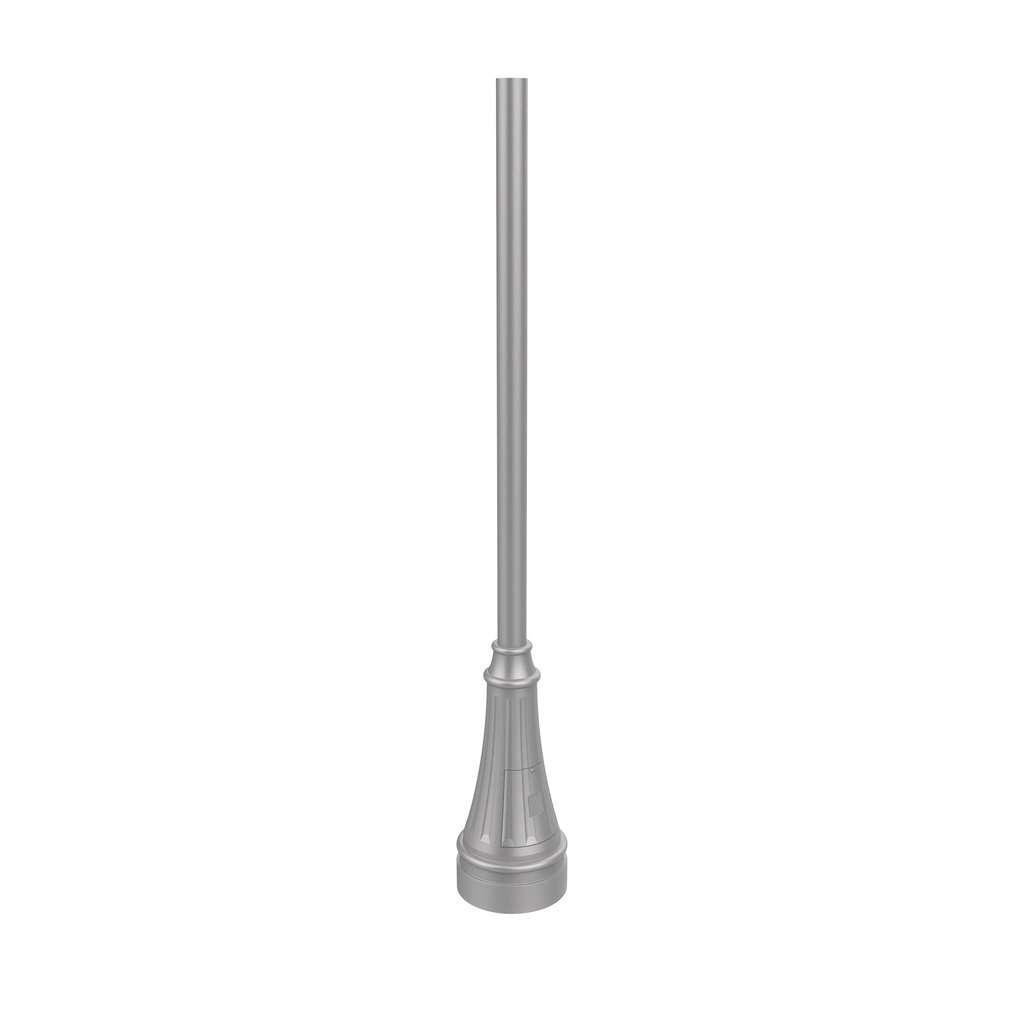Poteau d'aluminium rond de 3'' à base soudée avec porte d'accès et boulons d'ancrage
