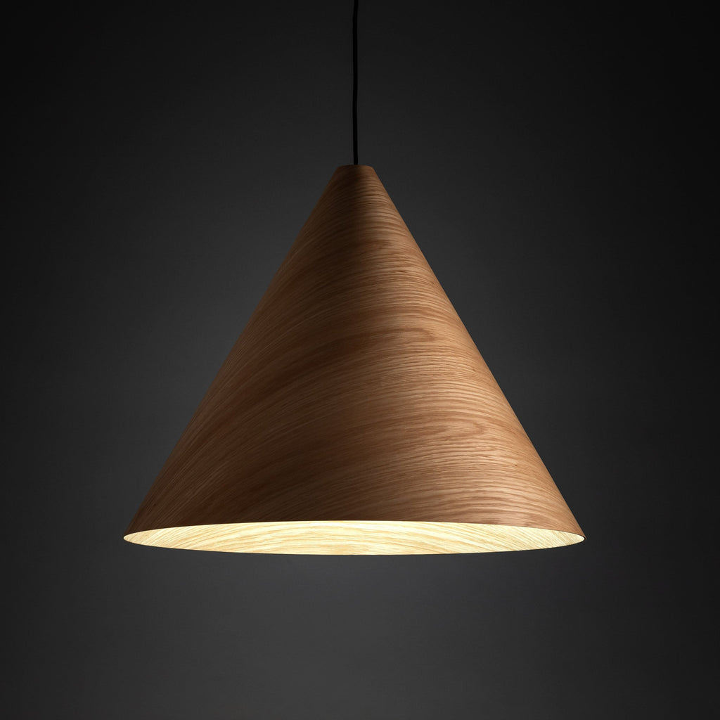 SOLIS Large Scandinavian Wood Pendant Light – Statement Cone Design (Limited Edition)