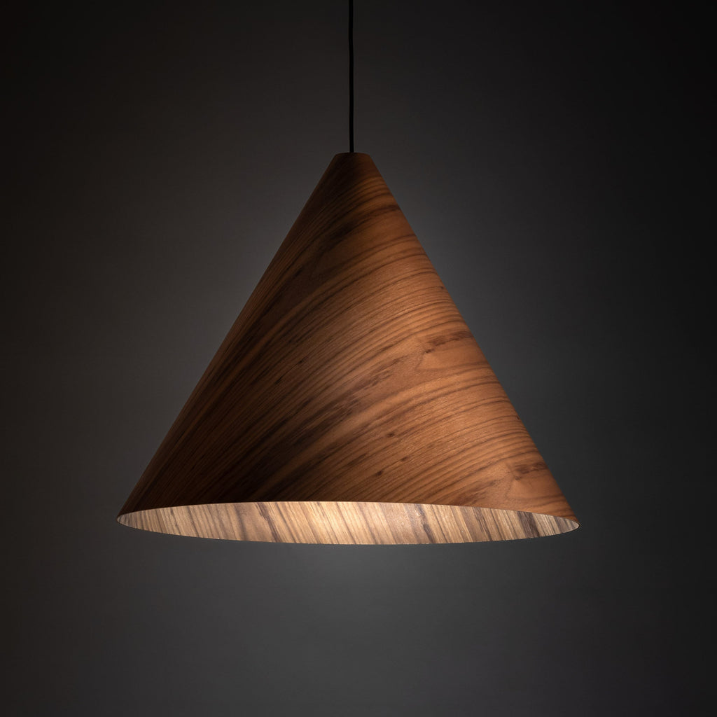 SOLIS Large Scandinavian Wood Pendant Light – Statement Cone Design (Limited Edition)