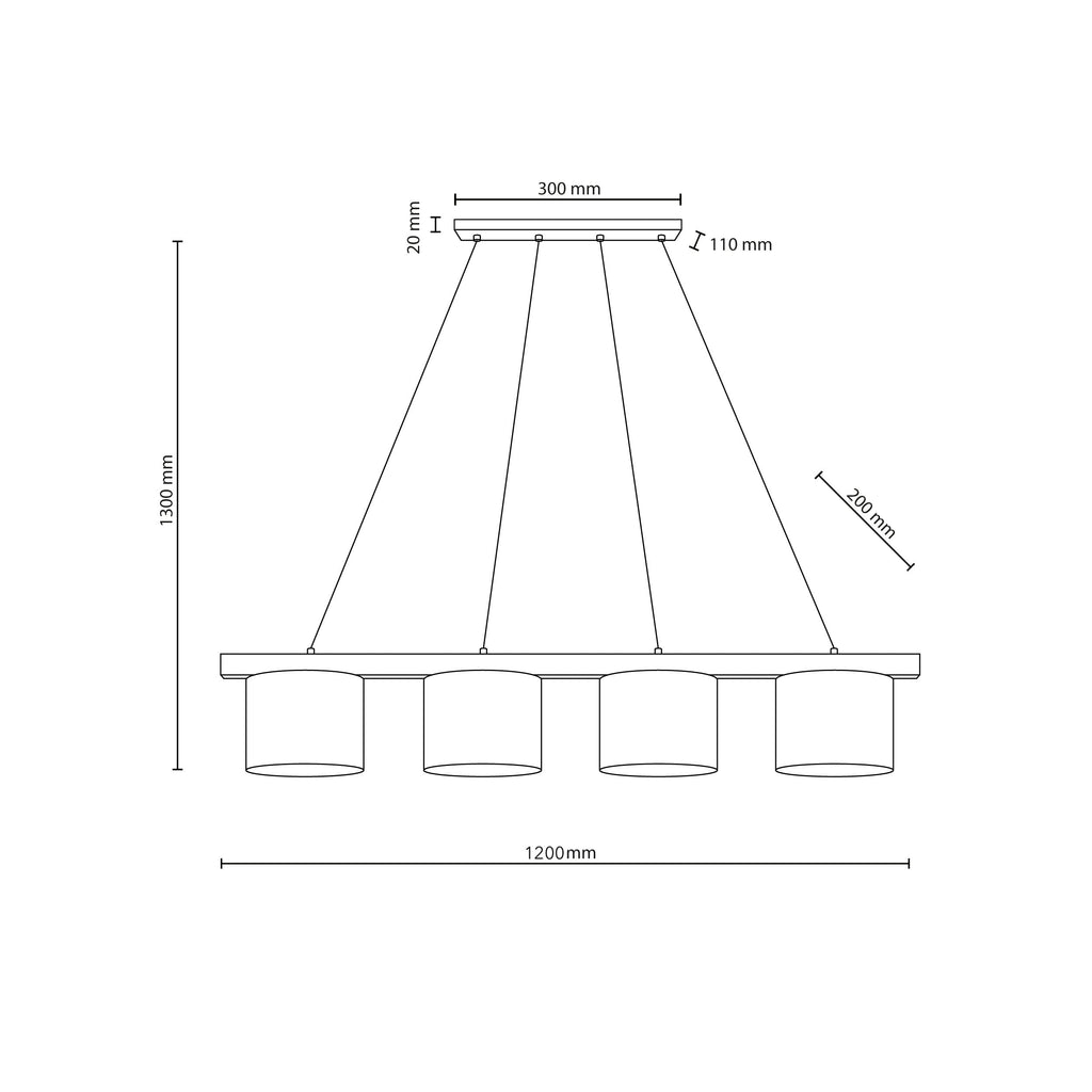 VARO Scandinavian Wood & Linen Pendant Light for Kitchen Island & Dining Table