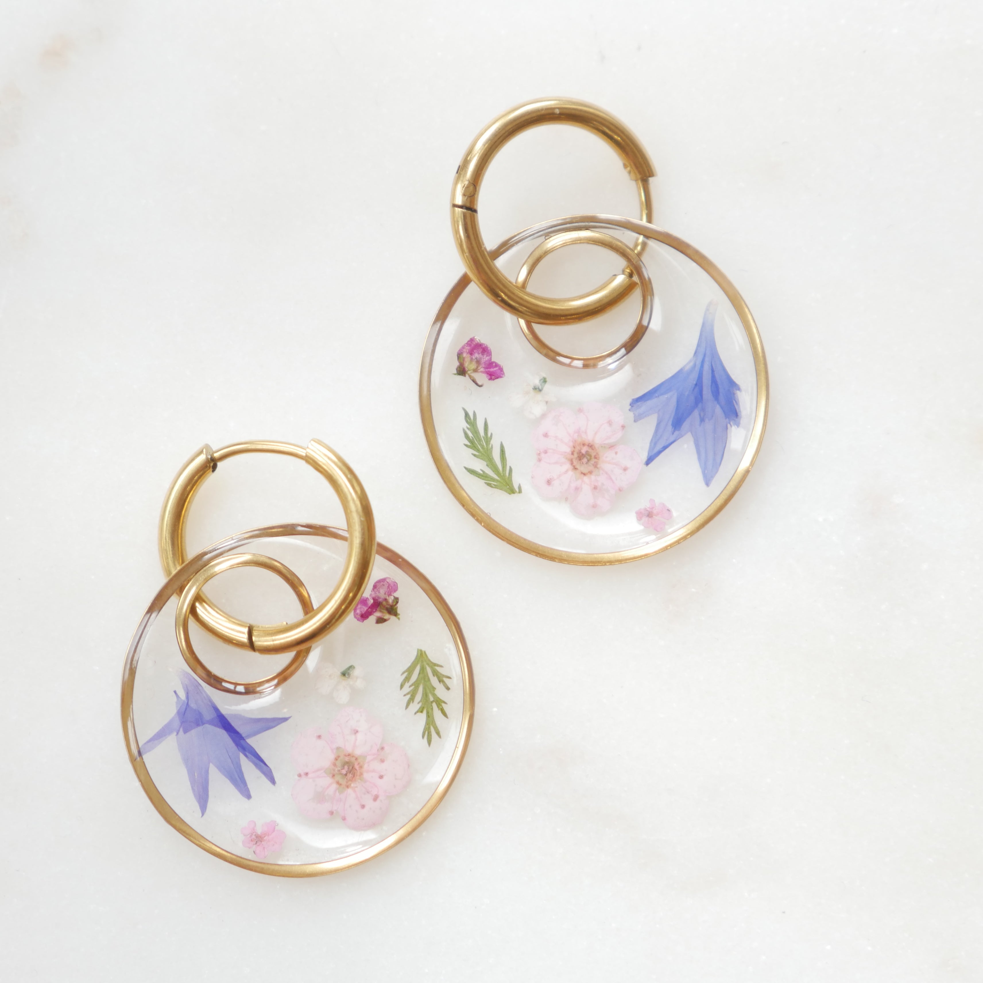 Boucles d'oreilles Maïa - anneau et rond (xl 25mm)