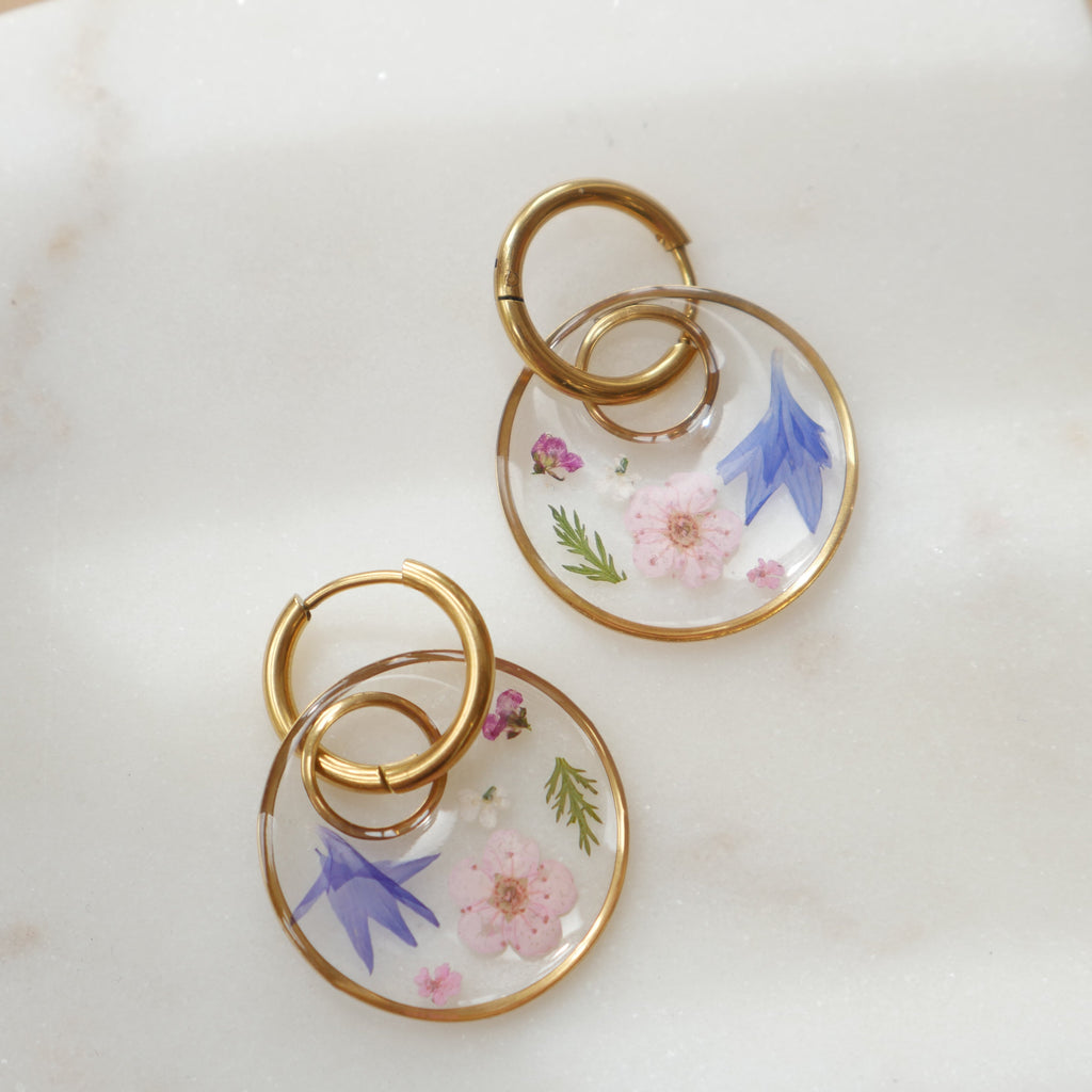 Boucles d'oreilles Maïa - anneau et rond (xl 25mm)