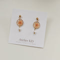 Boucles d'oreilles Perla - spirées oranges - petit rond 12mm