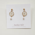 Boucles d'oreilles Perla - spirées blanches - petit rond 12mm