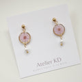 Boucles d'oreilles Perla - spirée lila - petit rond 12mm