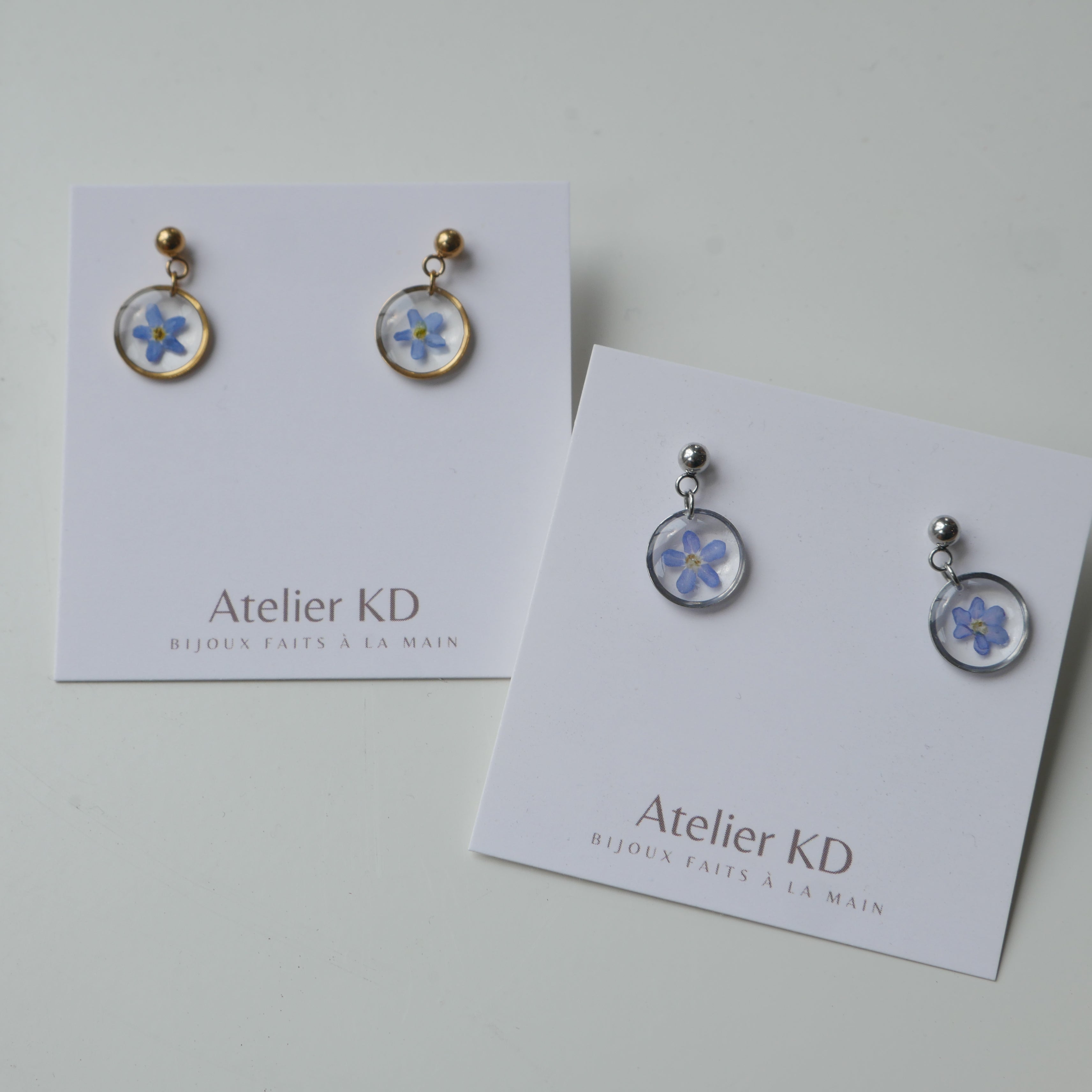 Boucles d’oreilles Myosotis - petit ronds (12 mm)