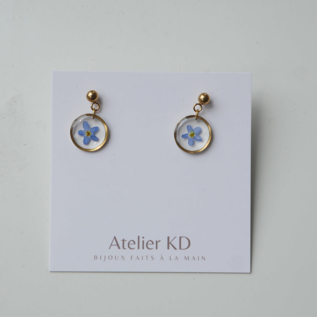 Boucles d’oreilles Myosotis - petit ronds (12 mm)