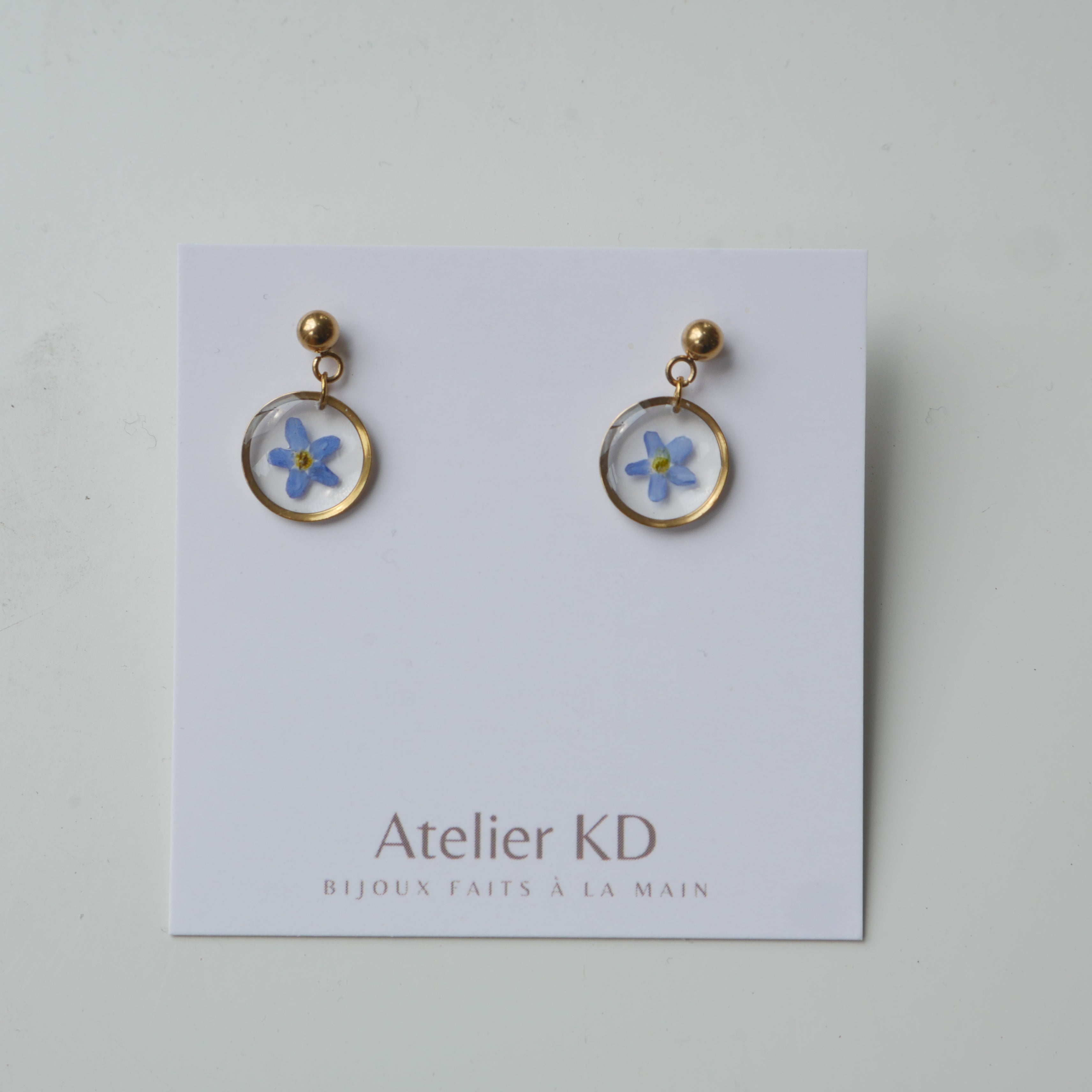 Boucles d’oreilles Myosotis - petit ronds (12 mm)