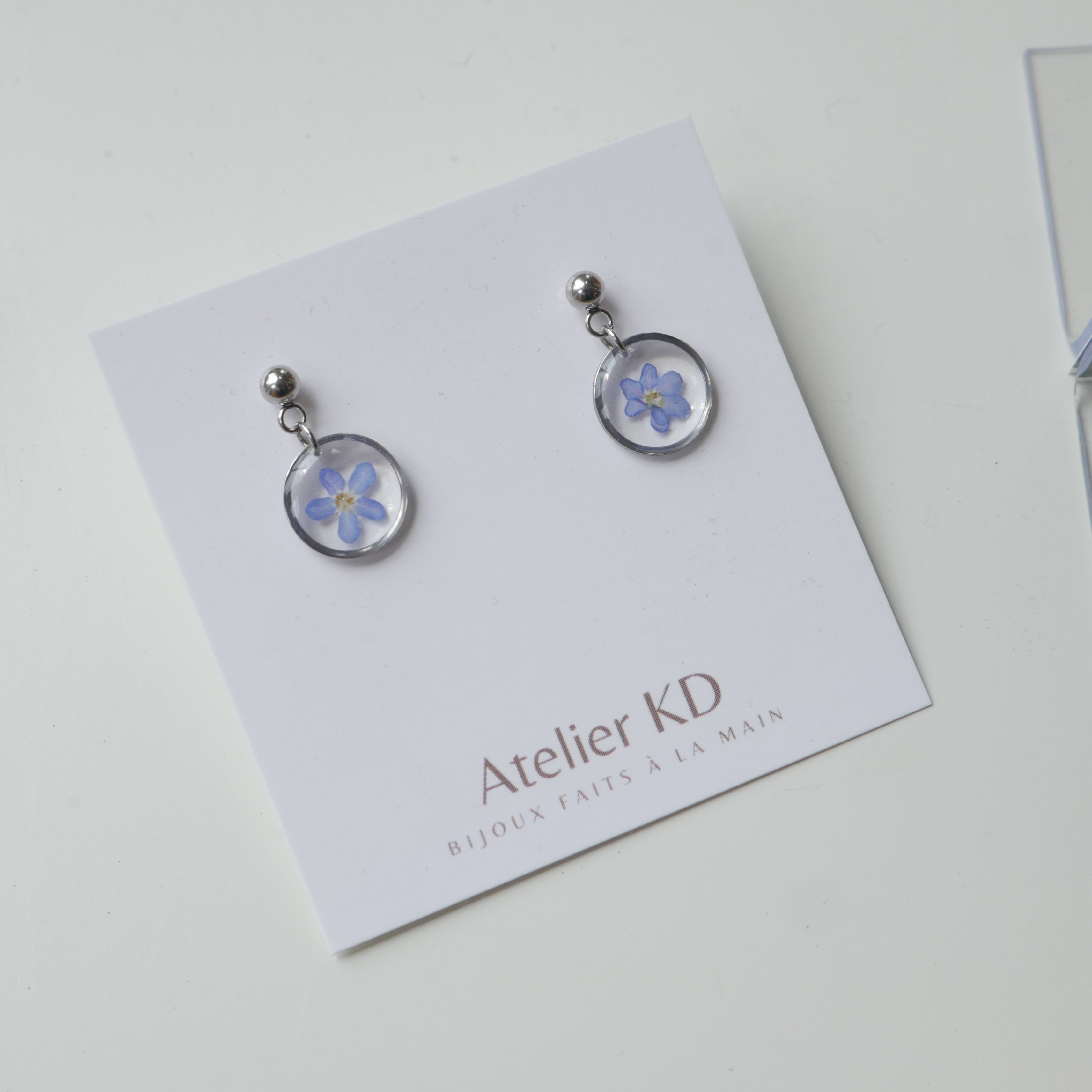 Boucles d’oreilles Myosotis - petit ronds (12 mm)
