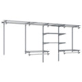 4-8 Feet Closet Organizers and Storage System with Hanging Rod for Laundry Bedroom-Grey