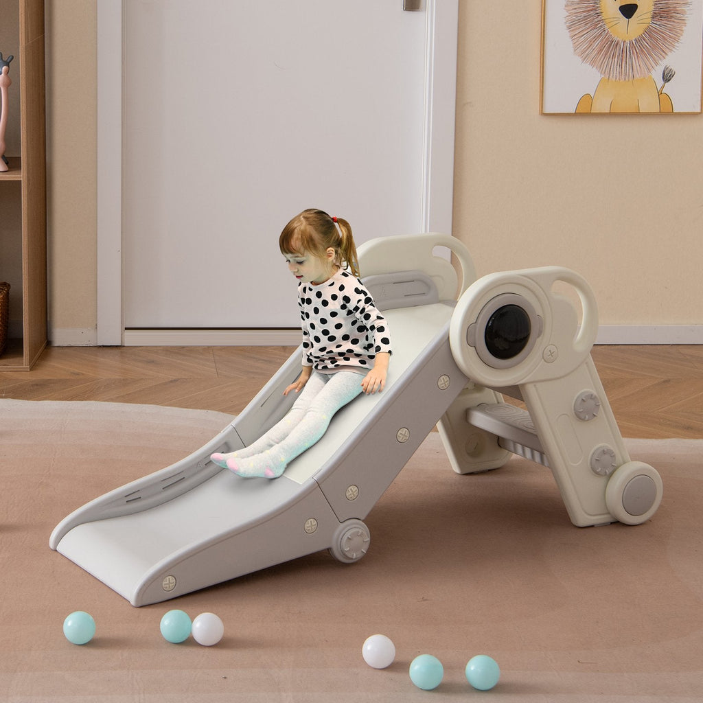 2 in 1 Baby Slide with Climber for Toddlers Age 18+ Months-Blue