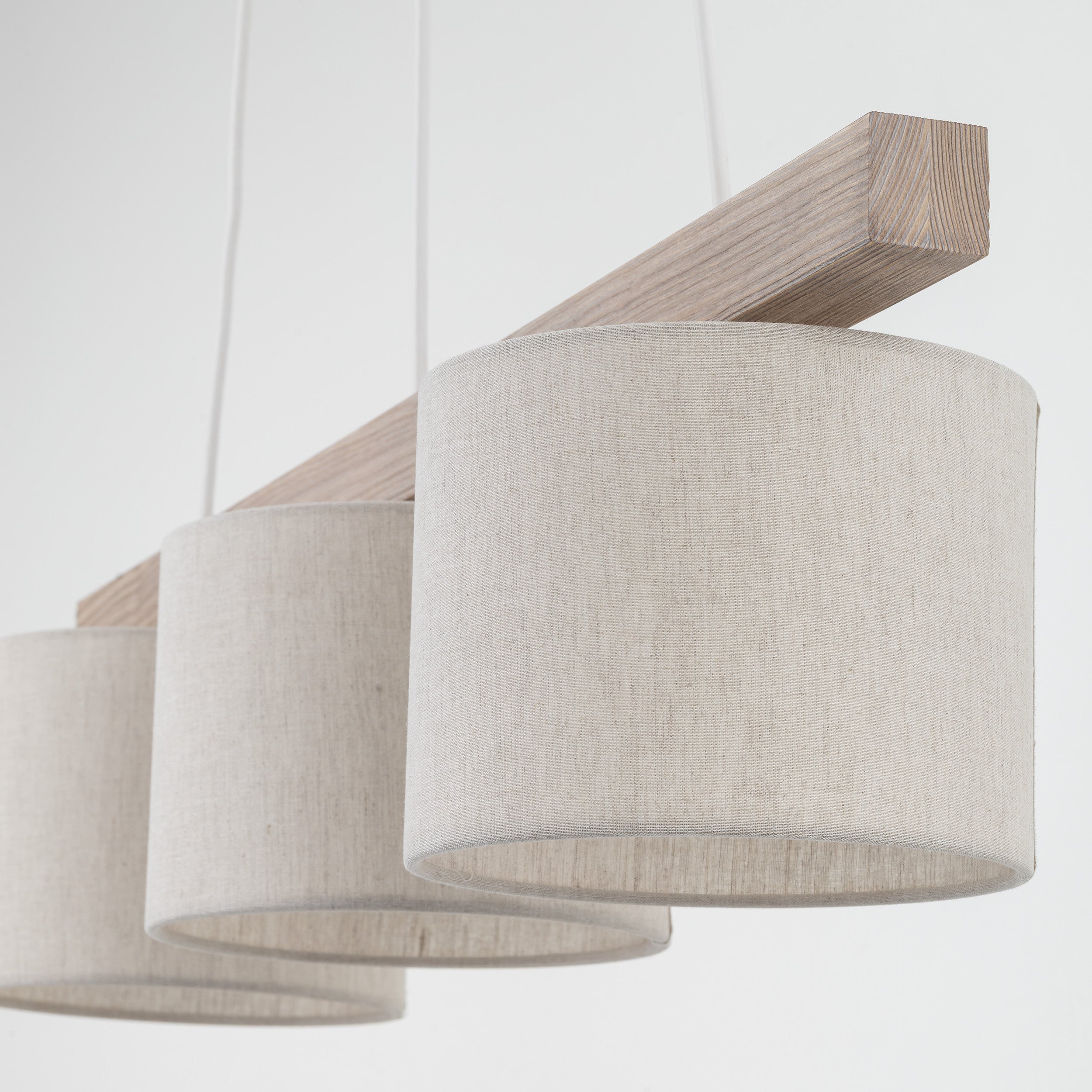 VARO Scandinavian Wood & Linen Pendant Light for Kitchen Island & Dining Table
