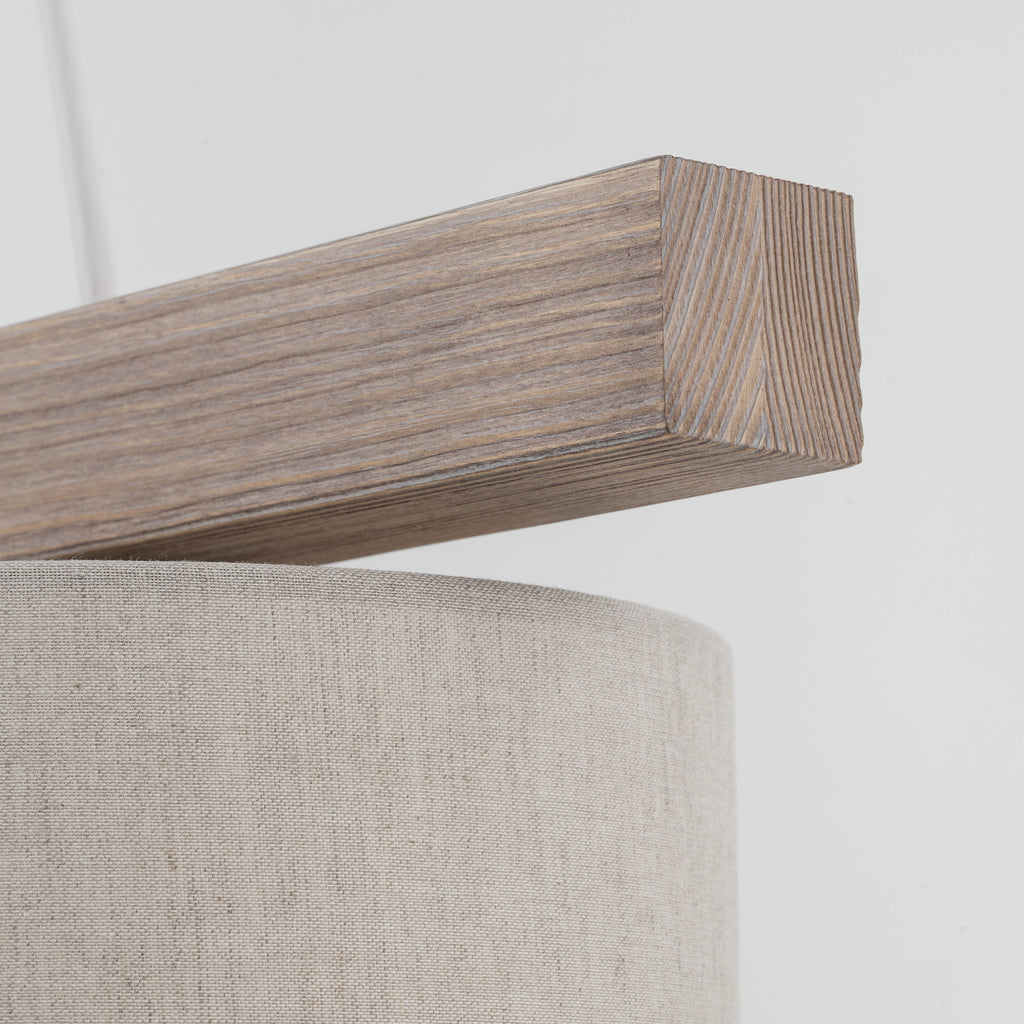 VARO Scandinavian Wood & Linen Pendant Light for Kitchen Island & Dining Table
