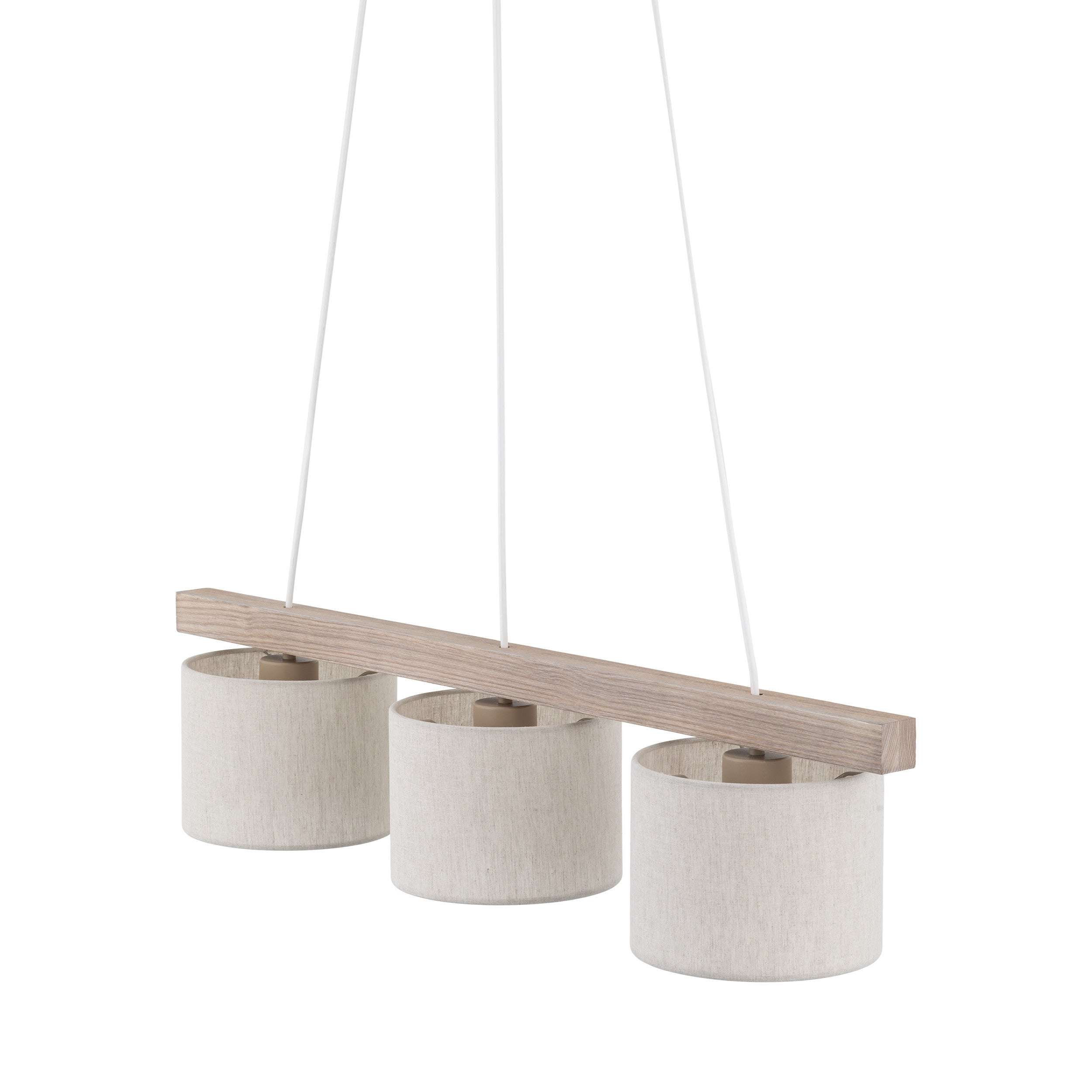 VARO Scandinavian Wood & Linen Pendant Light for Kitchen Island & Dining Table