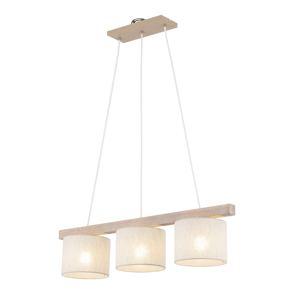 VARO Scandinavian Wood & Linen Pendant Light for Kitchen Island & Dining Table