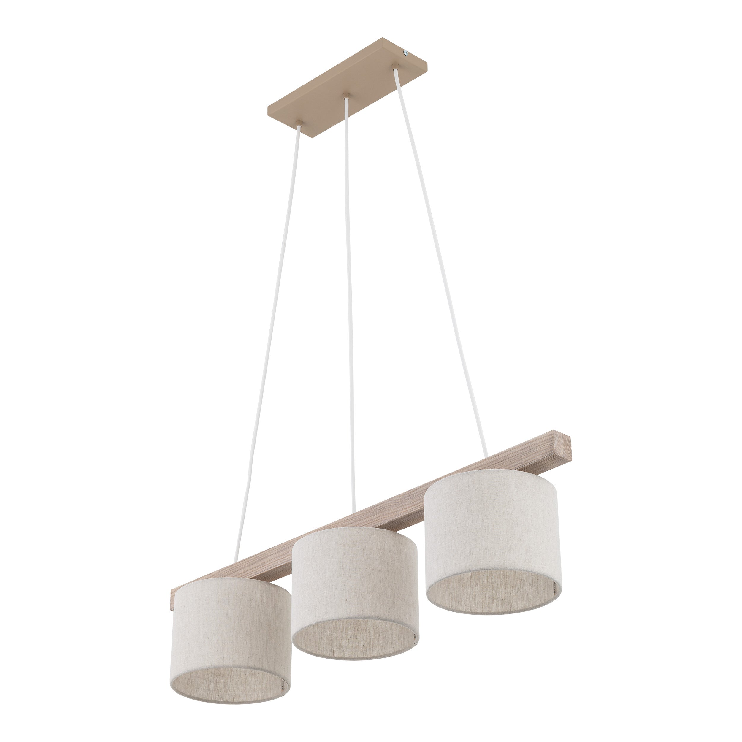 VARO Scandinavian Wood & Linen Pendant Light for Kitchen Island & Dining Table