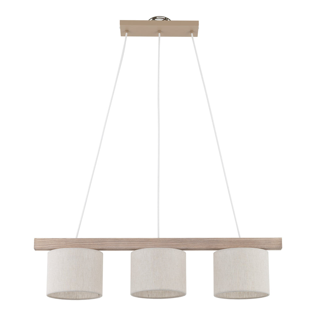 VARO Scandinavian Wood & Linen Pendant Light for Kitchen Island & Dining Table
