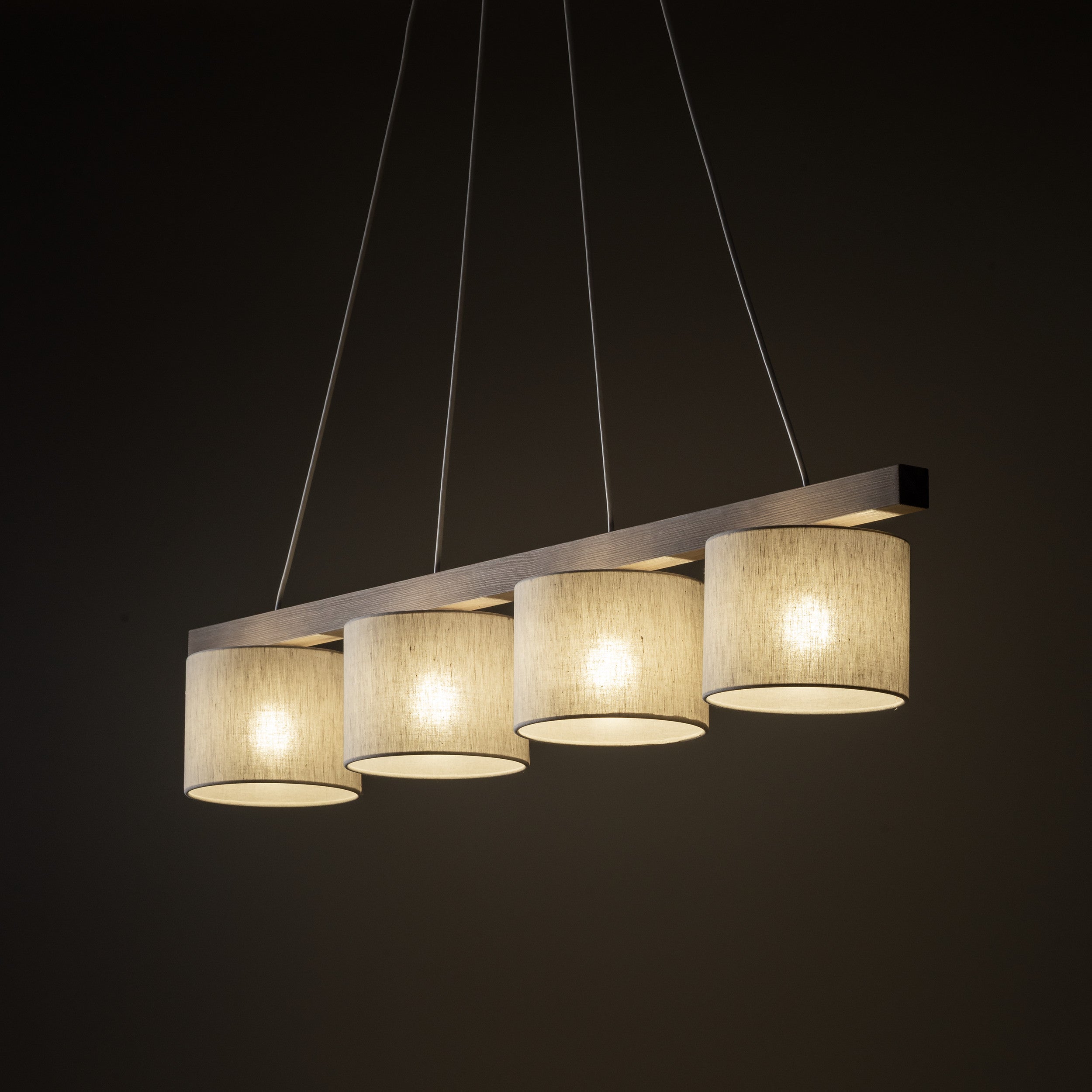 VARO Scandinavian Wood & Linen Pendant Light for Kitchen Island & Dining Table