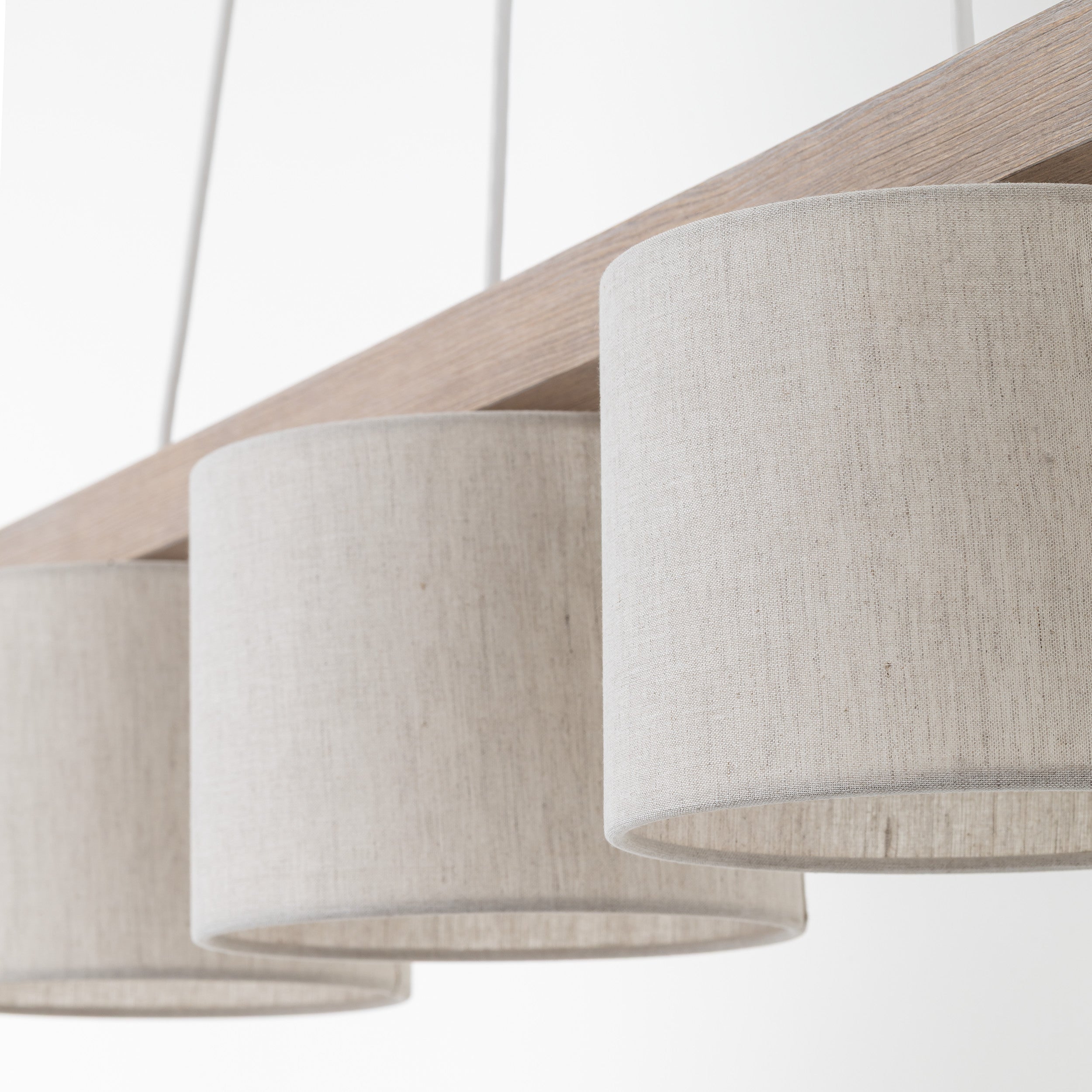 VARO Scandinavian Wood & Linen Pendant Light for Kitchen Island & Dining Table