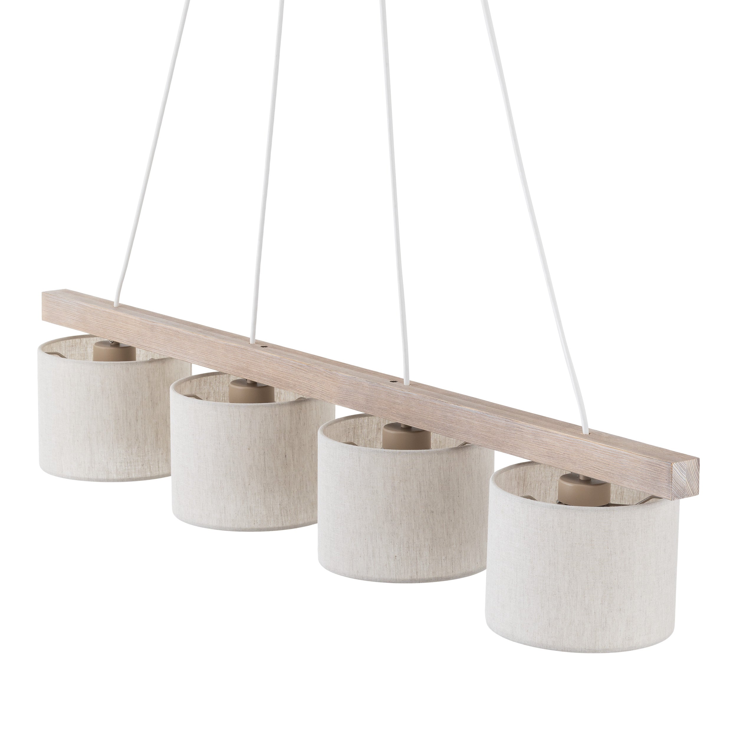 VARO Scandinavian Wood & Linen Pendant Light for Kitchen Island & Dining Table