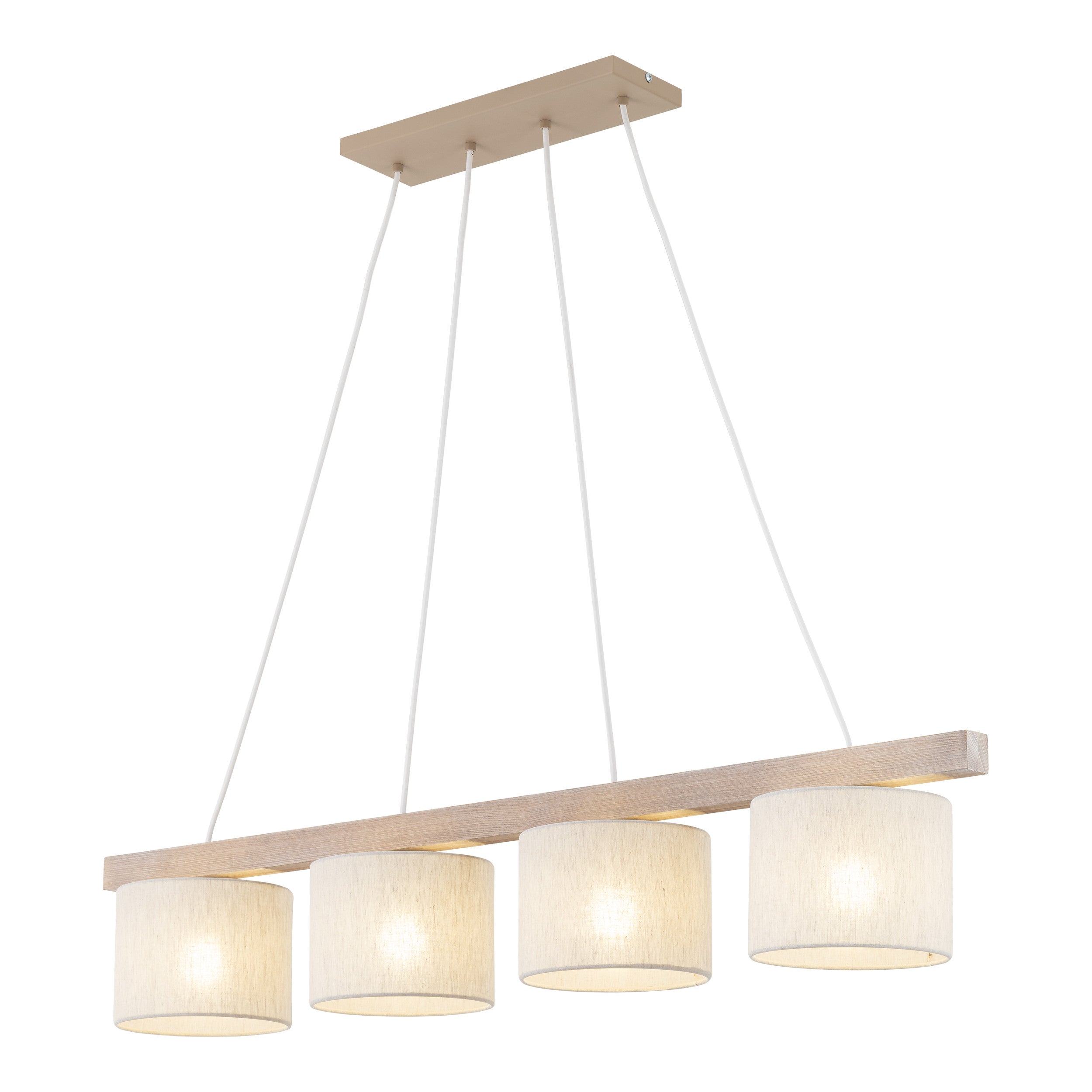 VARO Scandinavian Wood & Linen Pendant Light for Kitchen Island & Dining Table