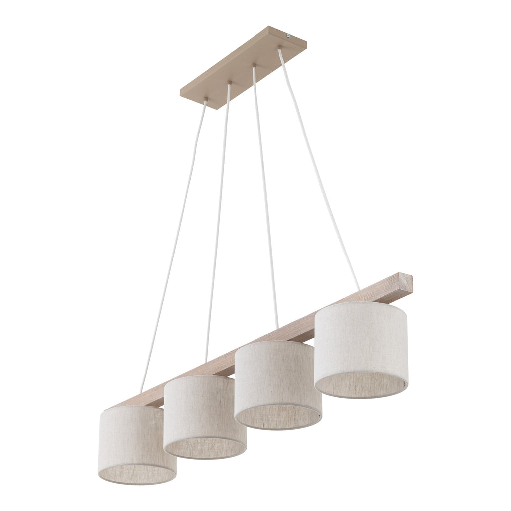 VARO Scandinavian Wood & Linen Pendant Light for Kitchen Island & Dining Table