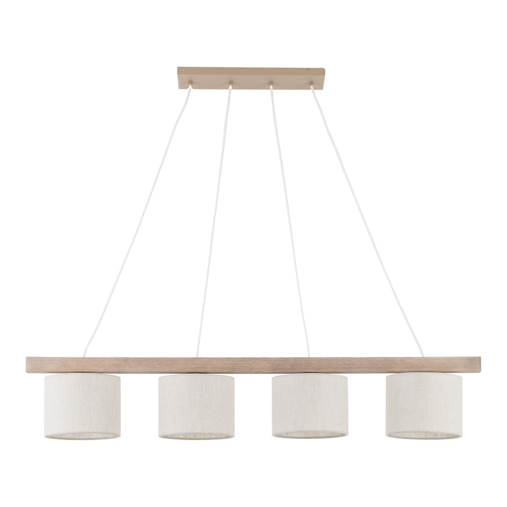 VARO Scandinavian Wood & Linen Pendant Light for Kitchen Island & Dining Table