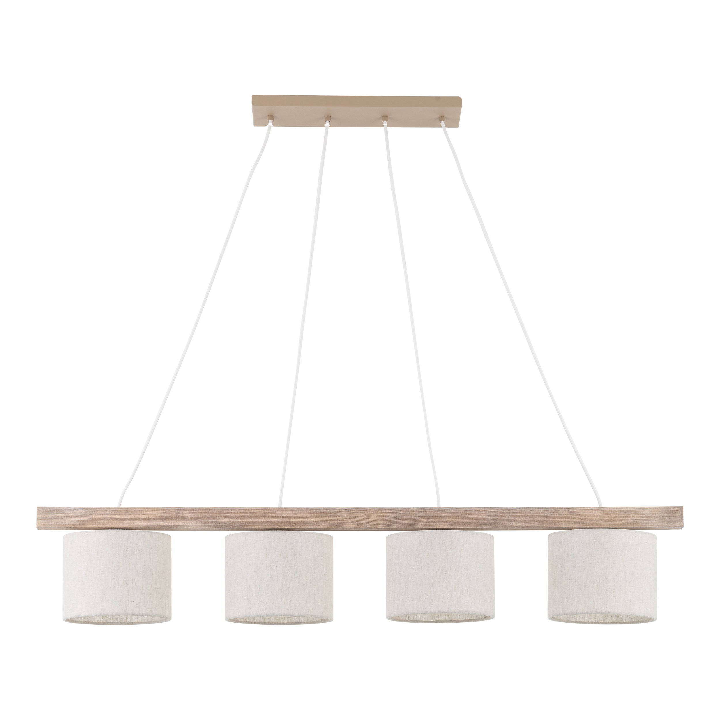 VARO Scandinavian Wood & Linen Pendant Light for Kitchen Island & Dining Table