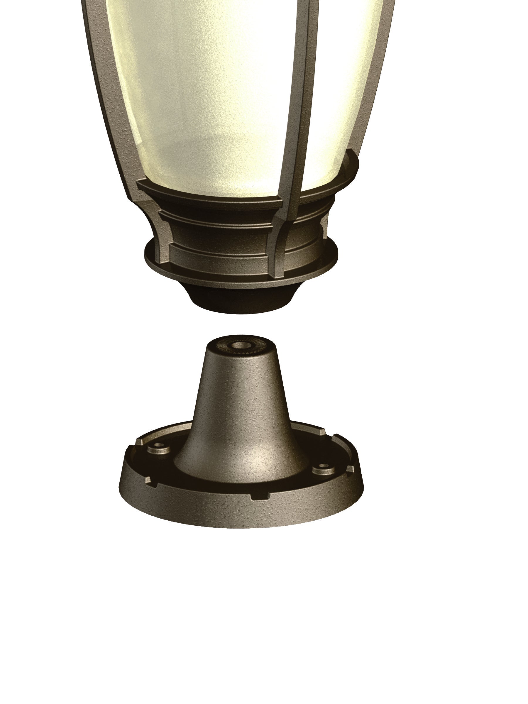 Base piédestal carré 4-7/8'' pour luminaire - 1179