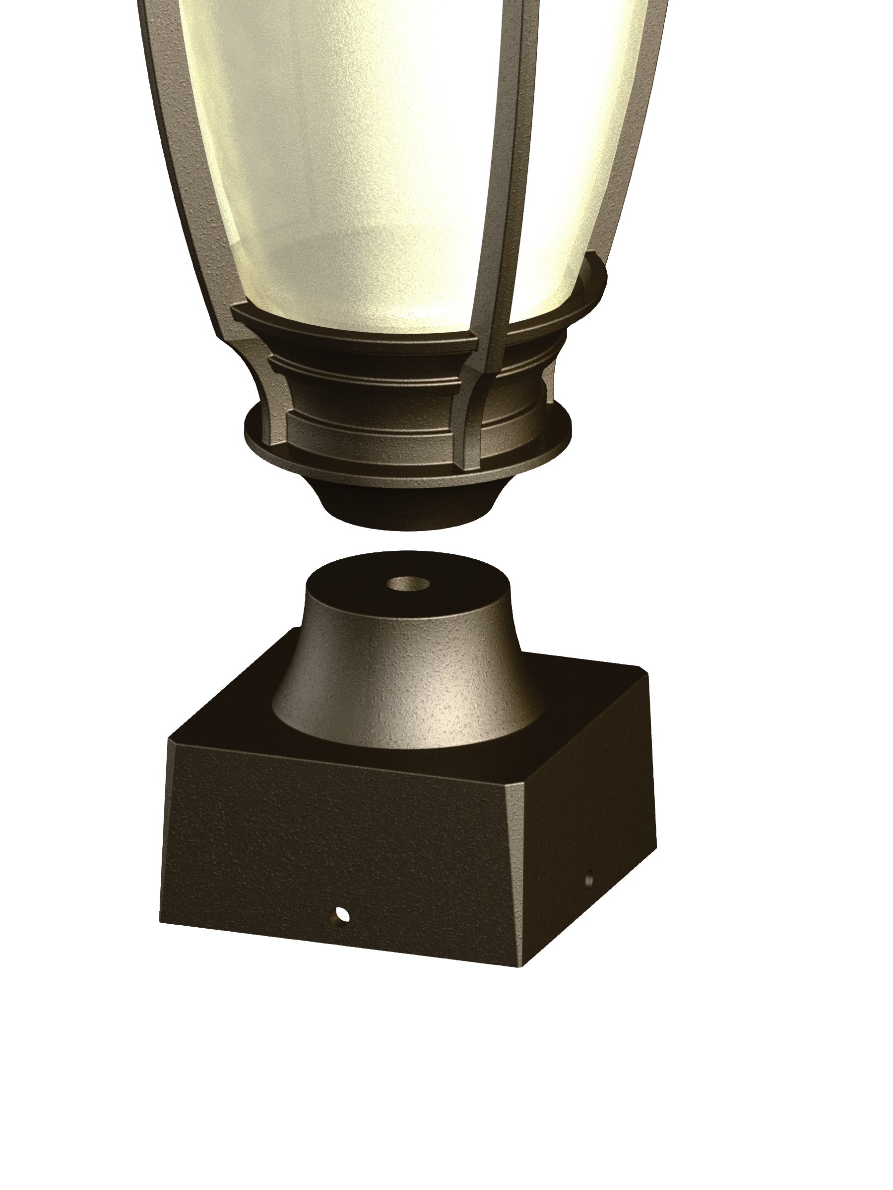 Piédestal - Base carré 4'' pour luminaire - 1185