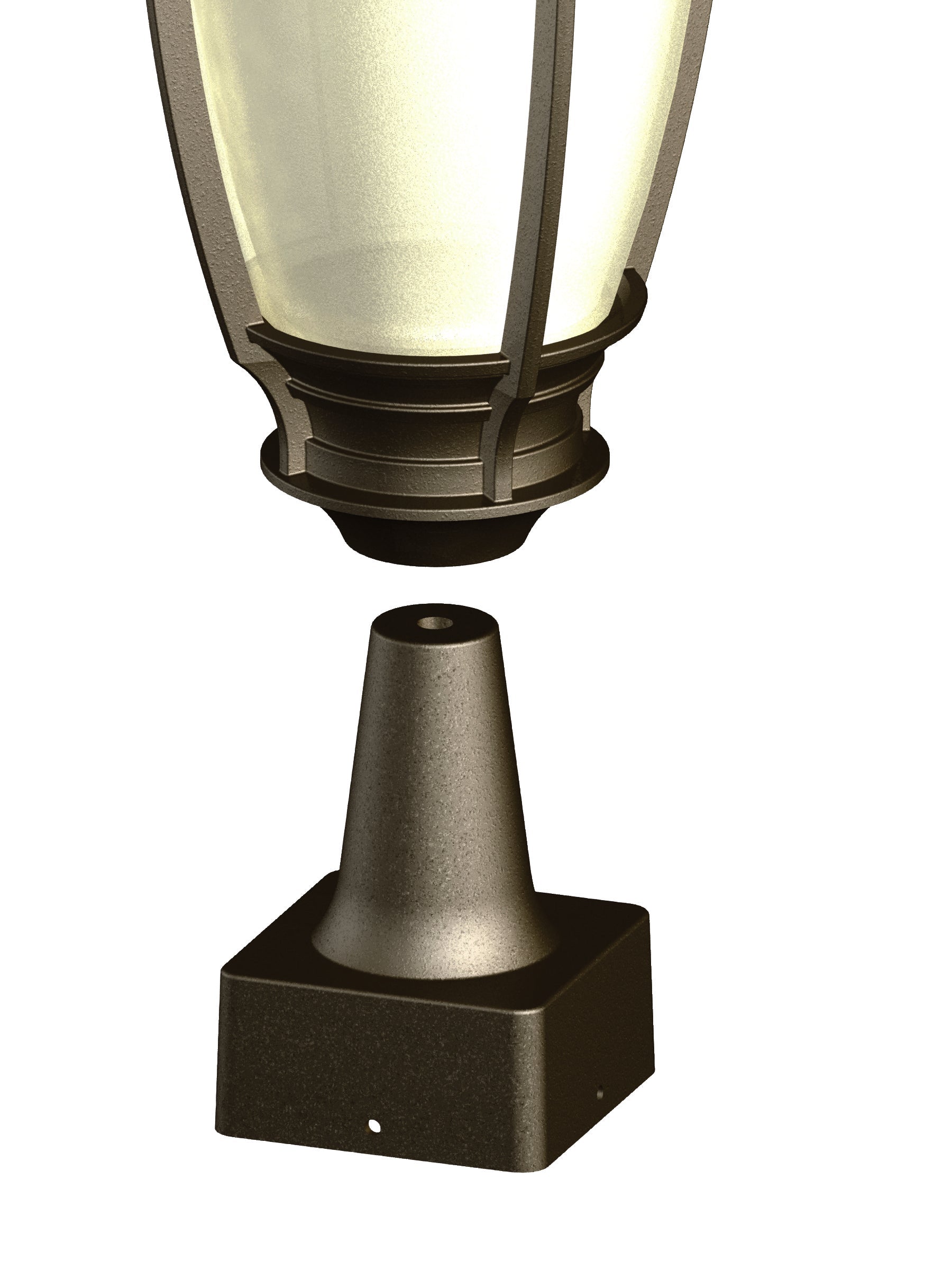 Piédestal - Base carré 3 1/2'' pour luminaire - 1189