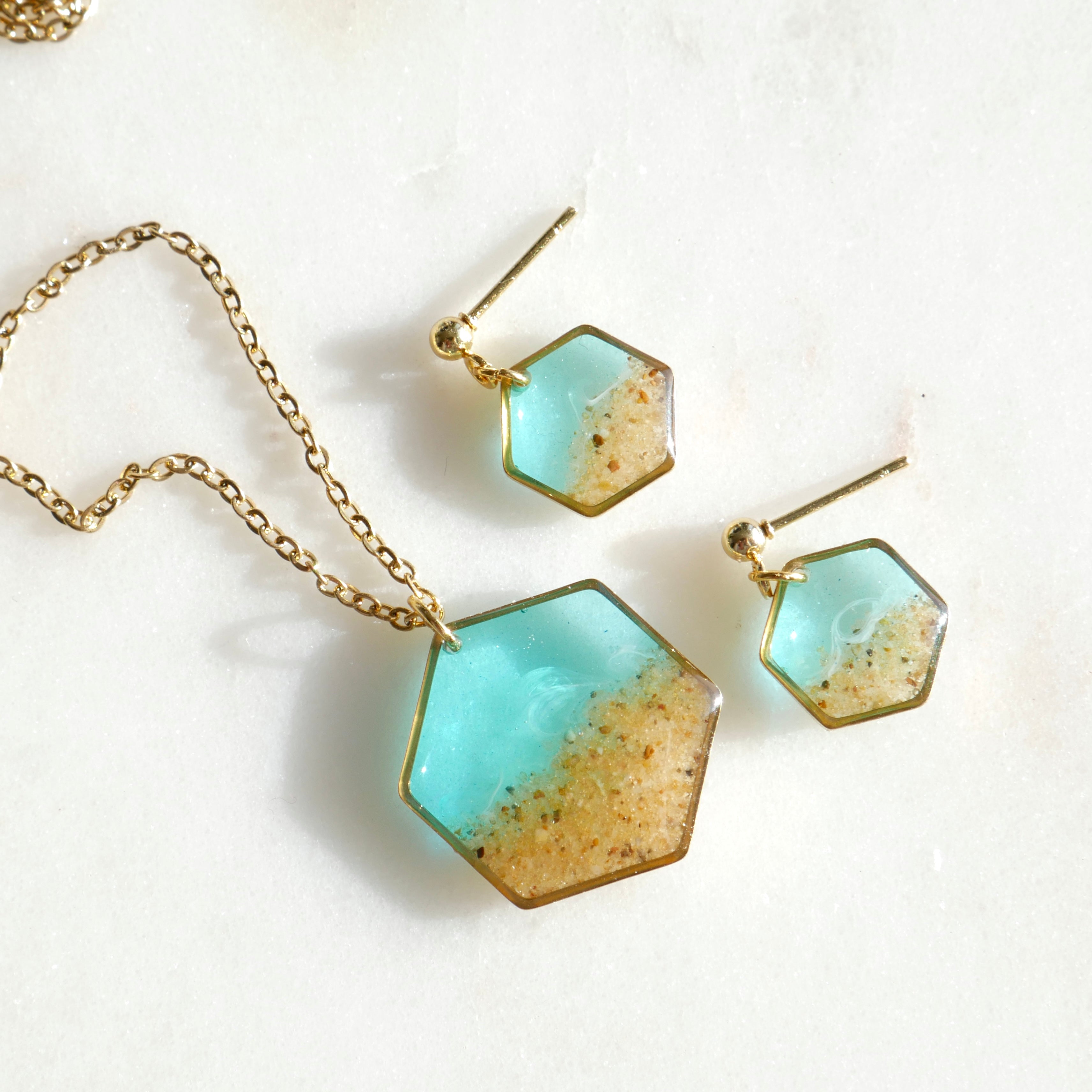 Boucles d'oreilles Tulum - hexa (petit)