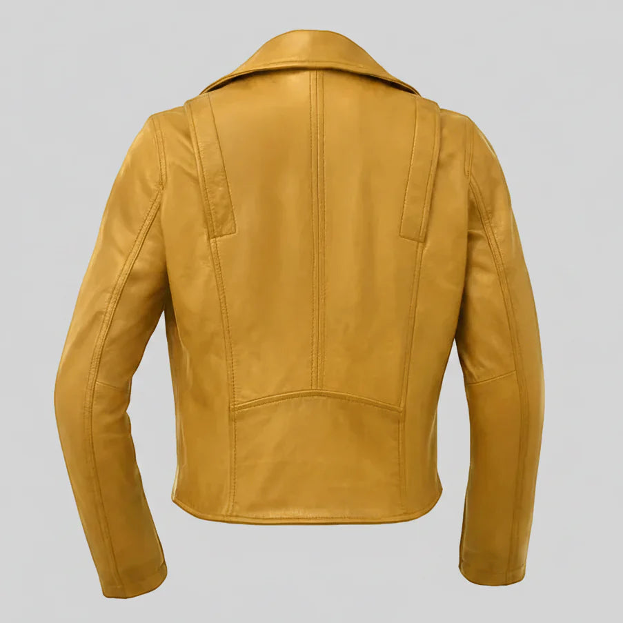 Women’s Lightweight Leather Fashion Jacket | Soft Naked Cowhide Casual Moto Style