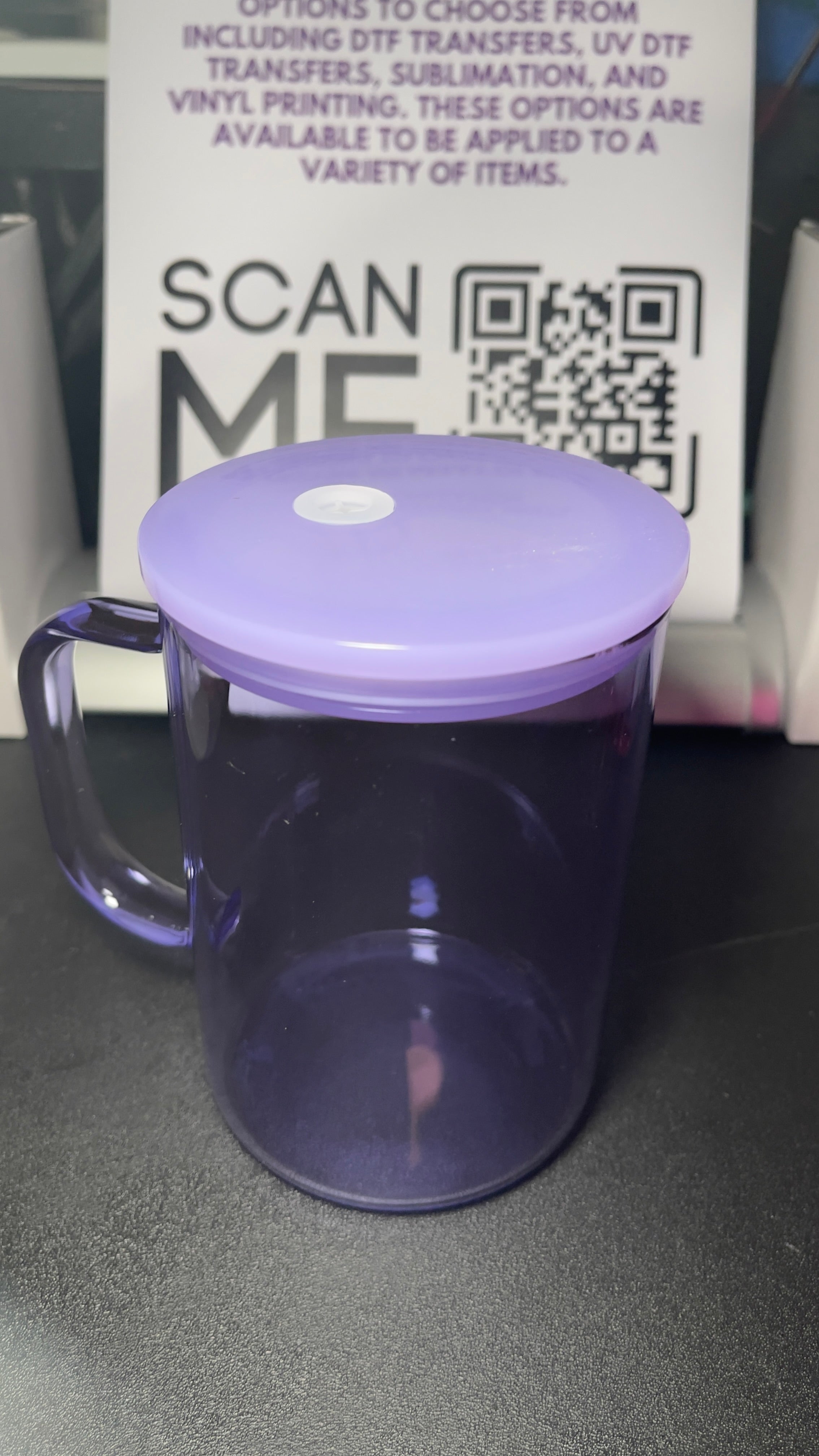 Blank Jelly Libby Glass Mug 10oz - Customizable with Vinyl & UV DTF