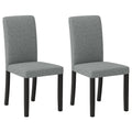 Dining Chair Set of 2 Mid-Century Modern Chairs with Rubber Wood Legs-Gray