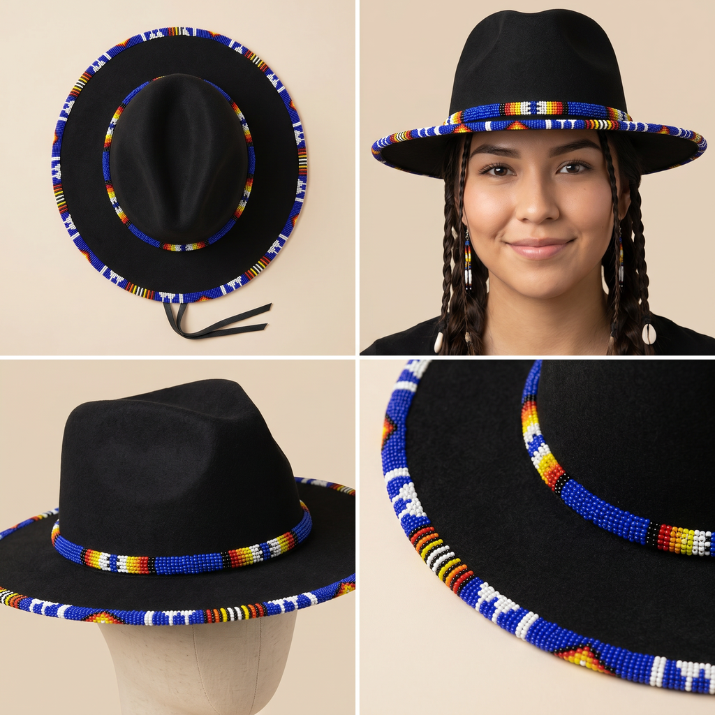 Size-62 Handmade Beaded Hat