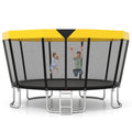 15 FT Outdoor Trampoline ASTM Compliant Recreational Trampoline with Non-Slip Ladder-Yellow