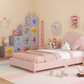 5 Pieces Kids' Room Bundle: Twin Bed Frame Wardrobe Closet Vanity Table and Stool Set