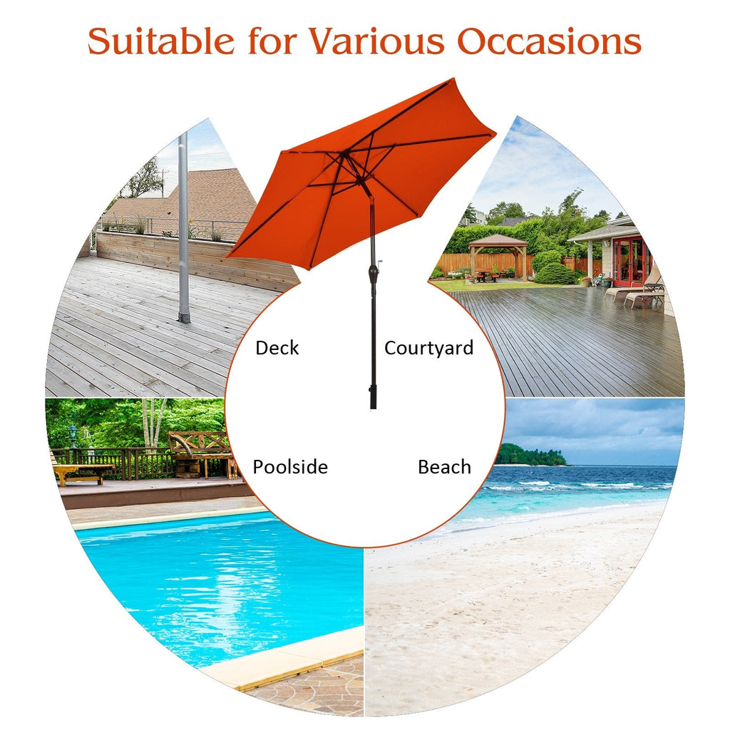 10 Feet Outdoor Patio Umbrella with Tilt Adjustment and Crank-Beige