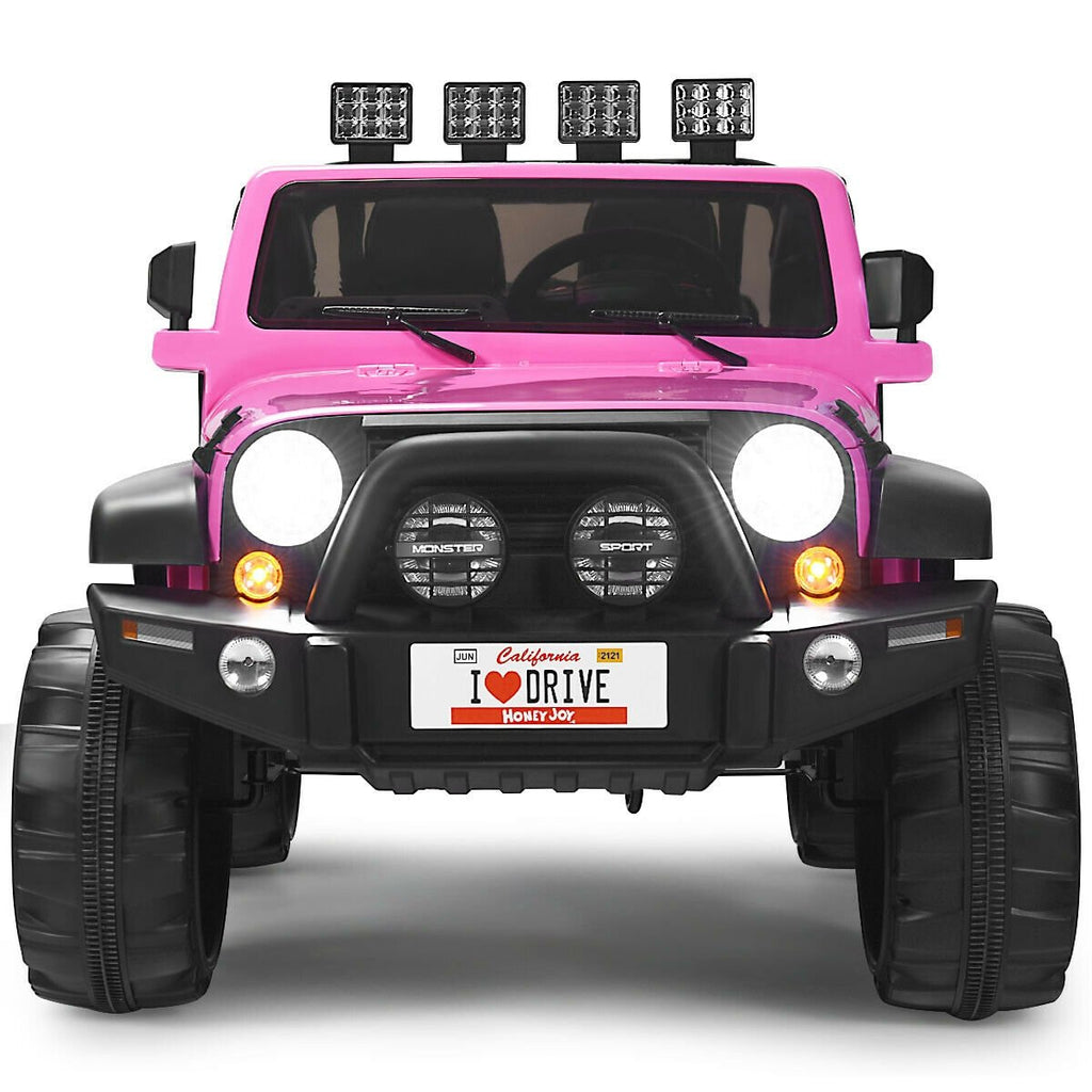 12V 2-Seater Ride on Car Truck with Remote Control and Storage Room-Black