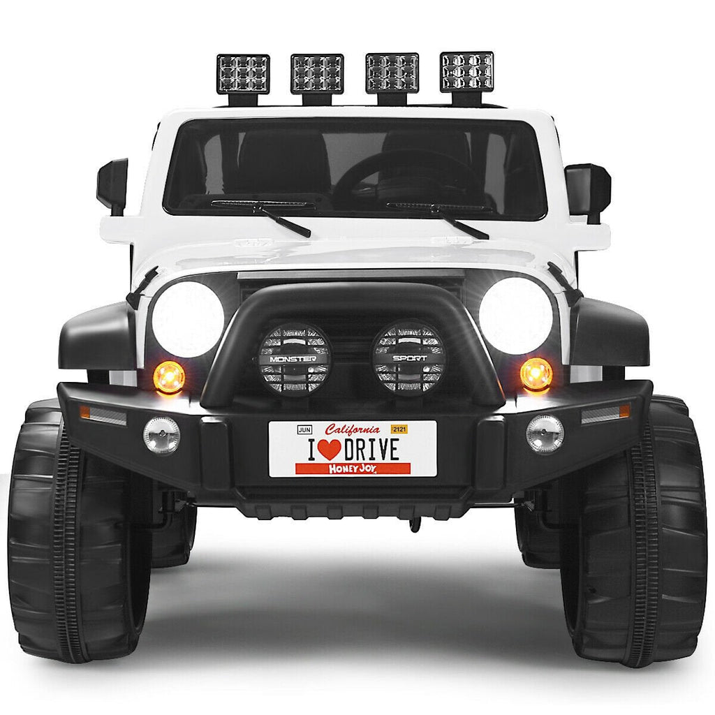 12V 2-Seater Ride on Car Truck with Remote Control and Storage Room-Black