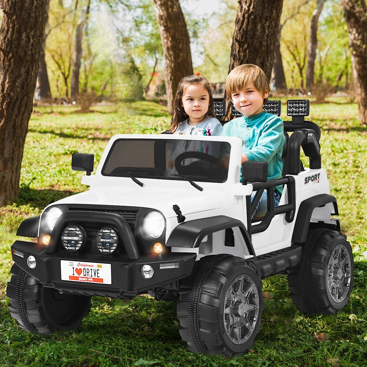 12V 2-Seater Ride on Car Truck with Remote Control and Storage Room-Black