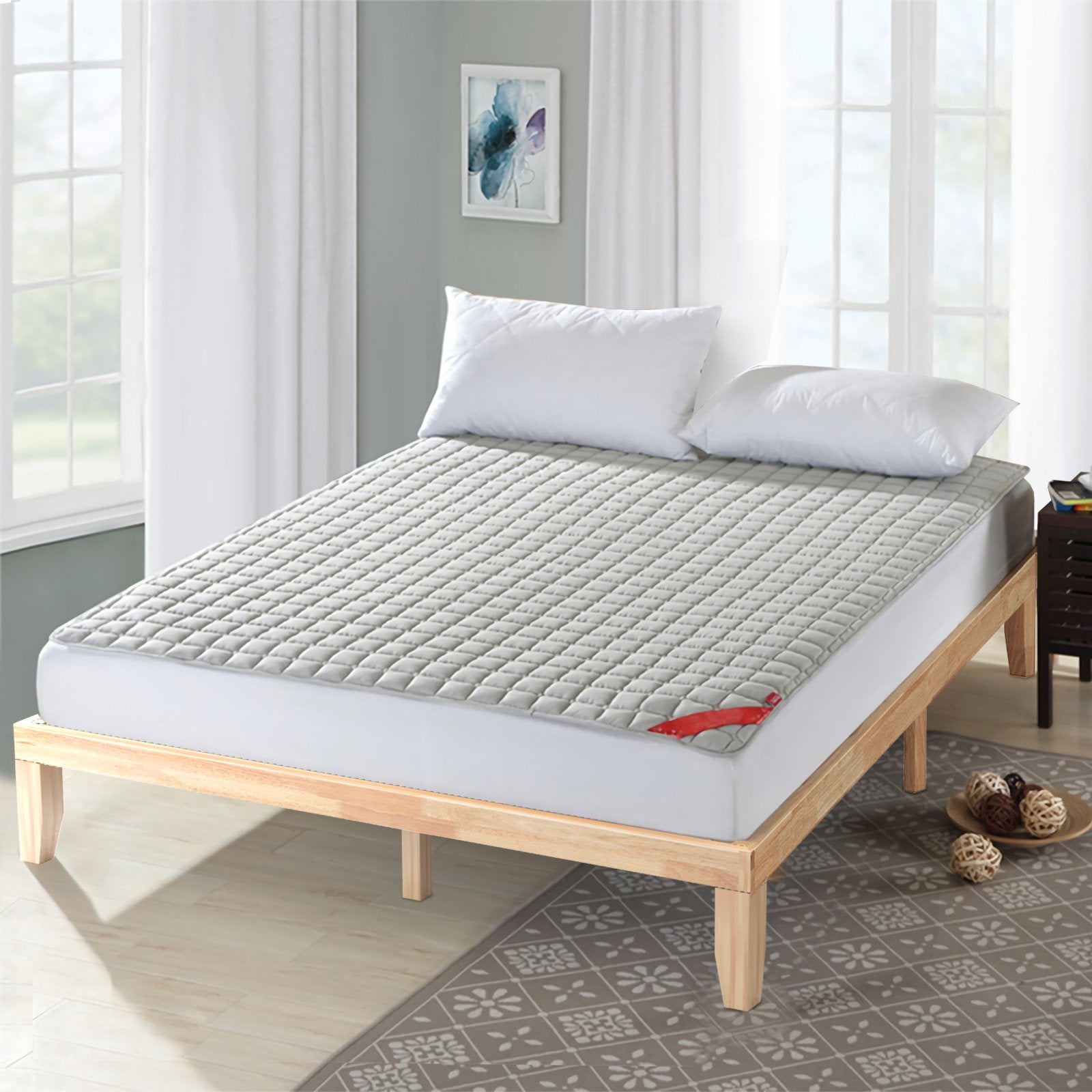 14 Inch King Size Wood Platform Bed Frame-Brown